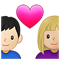 Couple with Heart- Woman- Man- Medium-Light Skin Tone- Light Skin Tone emoji on Samsung